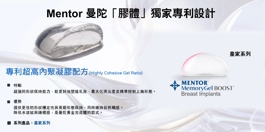 曼陀BOOST皇家系列超高內聚凝膠與上胸支撐效果